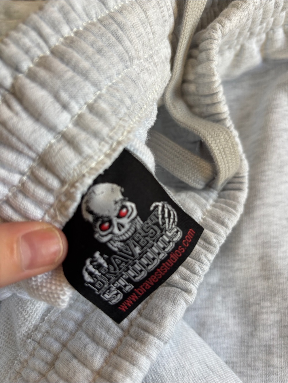 Bravest Studios Light Gray Sweatpants with Skull Tag